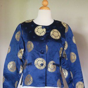 April Cornell Women’s Size Small Silk Blue Asian  Chinese Jacket